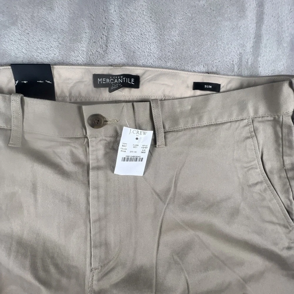 J Crew Mercantile Flex Mens 38x32 Beige Athletic Fit Chino Pants Khakis Slacks